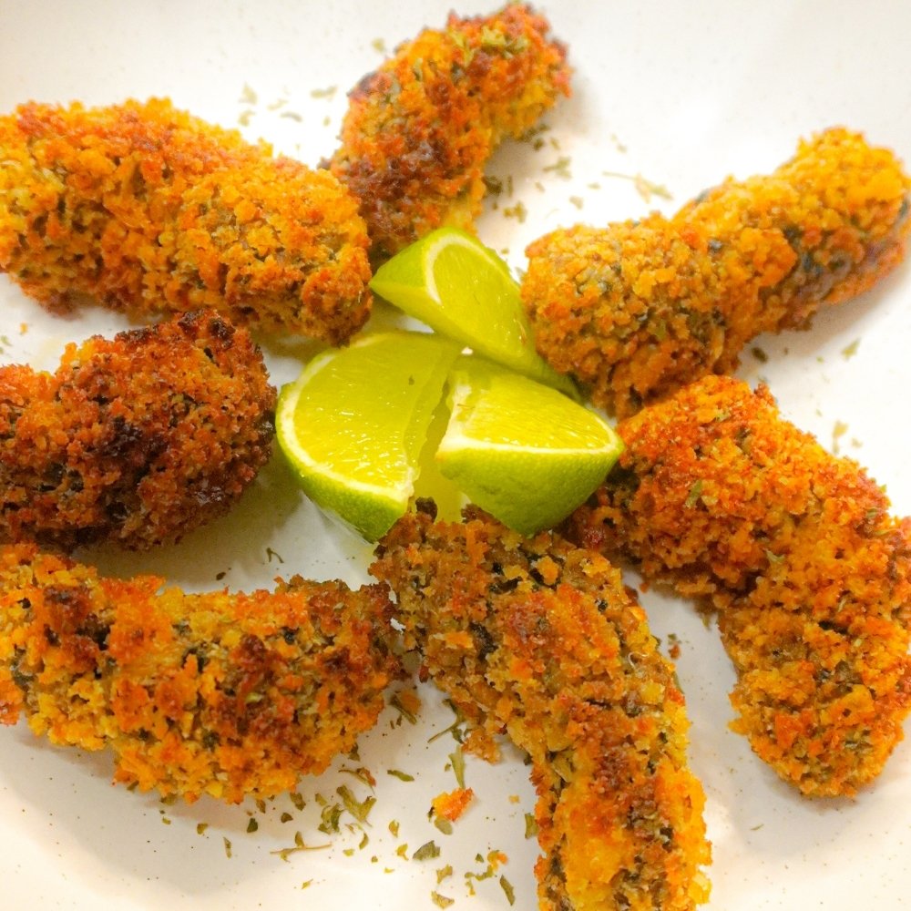 Camarón empanizado vegano