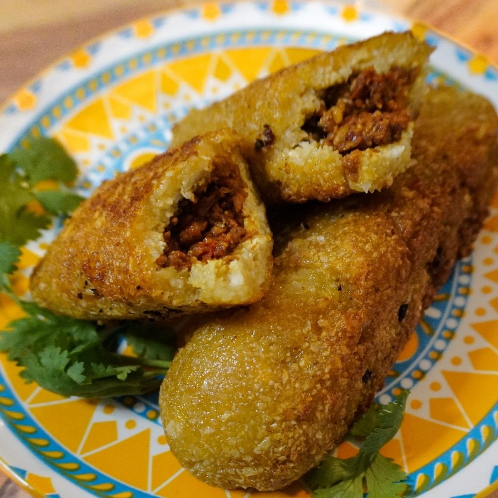 Alcapurrias con carne vegetal