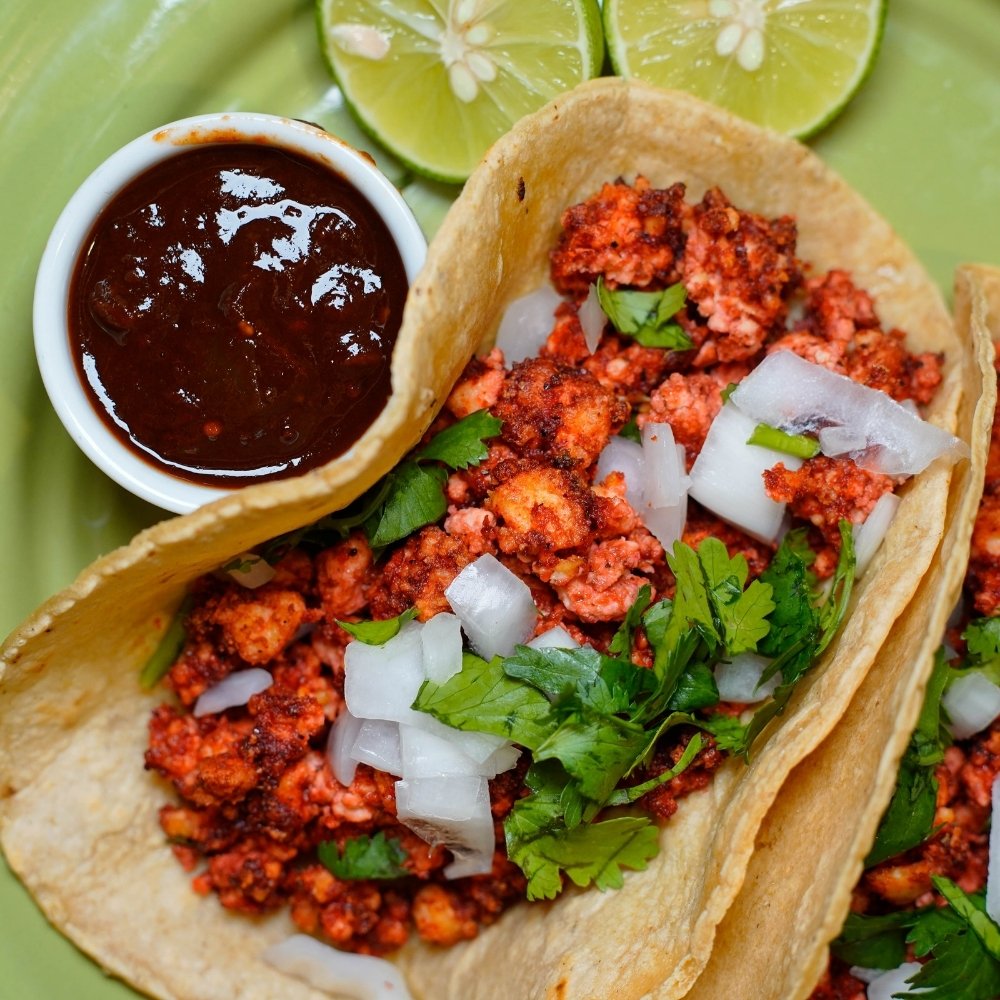 Tacos de chorizo de tofu