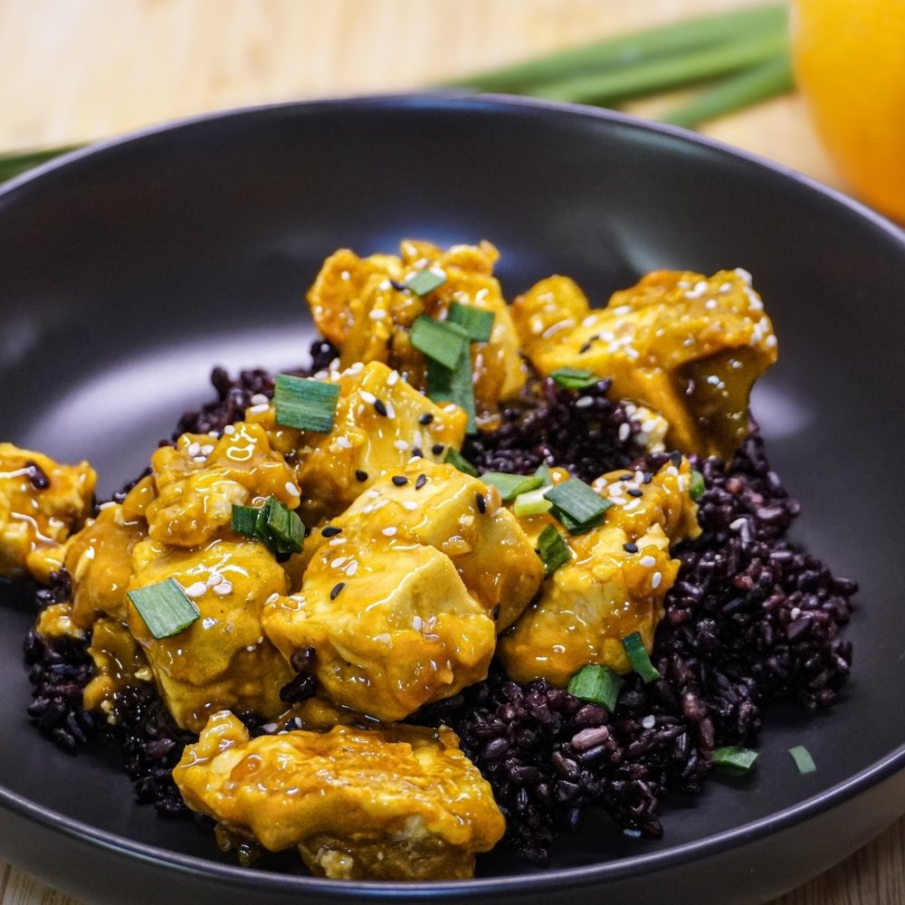 Tofu a la naranja crujiente