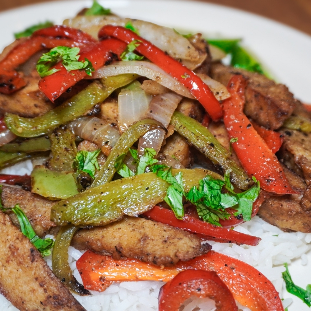 Fajitas de pollo vegano