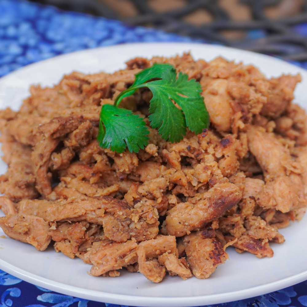 Pollo vegano a base de soy curls